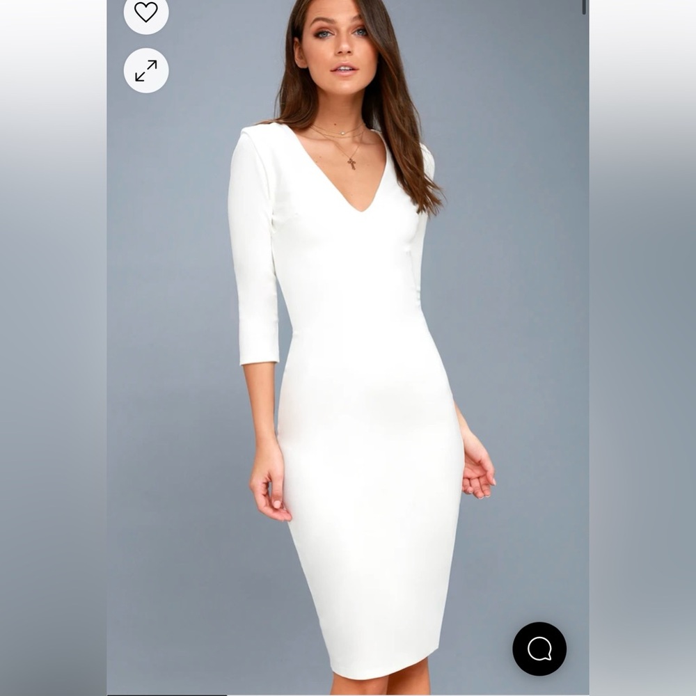 Lulus White Bodycon Midi Dress